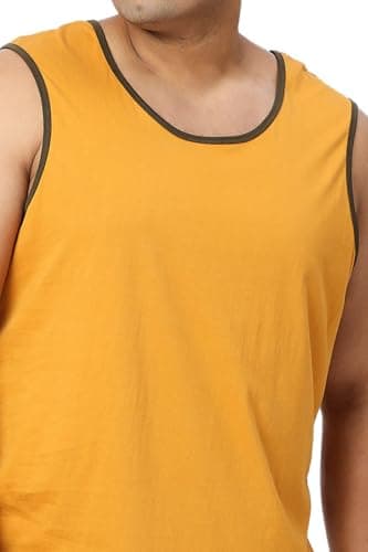 VAISHVIK Mens Big Size Round Neck baniyan 5XL 52 Sleep Home Night wear India Online Amazon Yellow 4