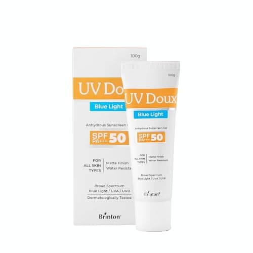 UV Doux Blue Light Tinted Sunscreen Gel SPF 50 PA+++ | India’s No.1 Dermatologist Recommended Brand | UVA/UVB & Blue Light Protection, Benzene Free| Matte Finish | Oily & Acne-Prone Skin | 100 g