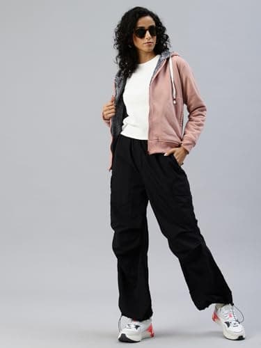 ADBUCKS Women Winter Wear Jacket Inside Full Black & White Fur & Made By Rich Cotton Fabric Standard Length With Hoodies (3XL, Peach) 4