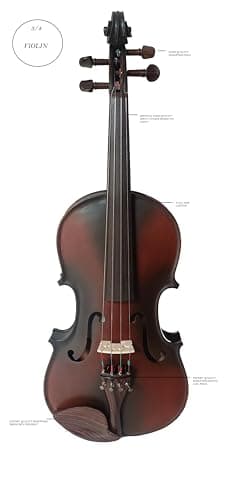 Musical Works "Premium Violin Kit for Aspiring Musicians - Handcrafted Sound, Beginner-Friendly - Includes Bow, Case, and Accessories"Sprouce Wood 2