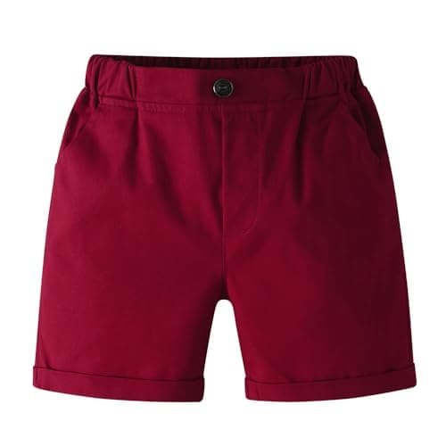 Hoscotch Boys Solid Red Short Sleeves Formal Set For Ages(12-18 Months) 4