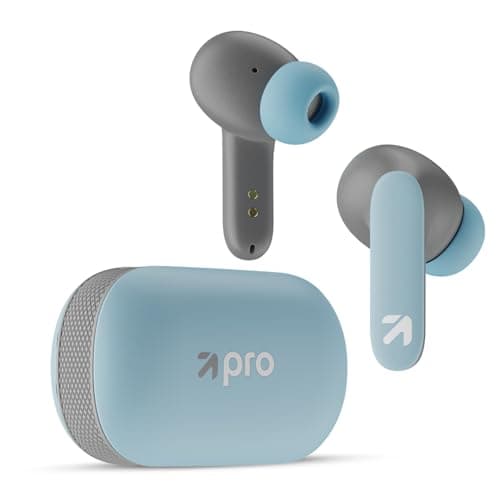 GOBOULT Y1 Pro Ear Buds Wireless 60H Playtime, 4 Mics Calling, 45ms Low Latency Gaming, Made in India,13mm Bass Driver Earbuds Buds TWS Bluetooth Wireless Earphone (Powder Blue)