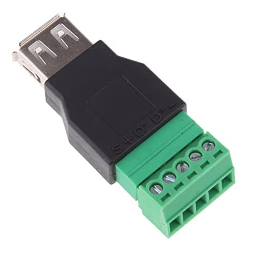 Meadawgs® USB 2.0 A Female Plug to 5 Pin/Way Female Bolt Screw Shield terminals Pluggable Type Adapter| Home Surveillance | Cables Adapters & Connectors 2