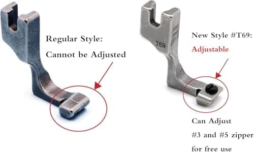 SIVANA's T69 Adjustable Invisible Zipper Foot for Sewing Machine – Heavy Duty Metal Presser Foot for Tailoring, DIY, Boutique Use – Compatible with Usha, Singer, Brother, and More 3