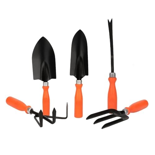 Kraft Seeds Gardening Hand Tools Set - 5 Pieces (Cultivator, Big and Small Trowel, Weeder, Fork) | Tools for Home Garden | Durable Plant Tool Kit | Farming Tools