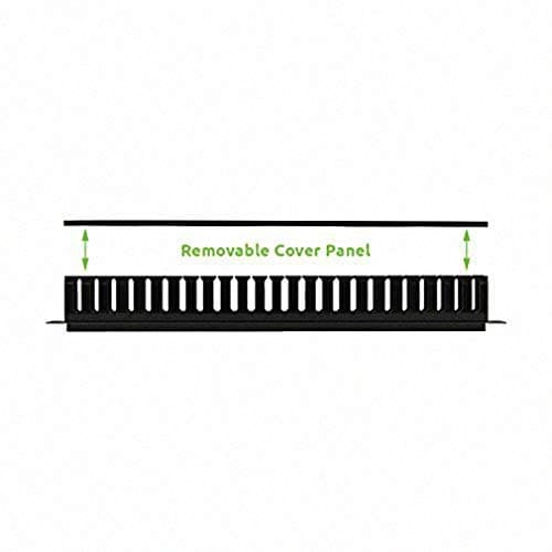 1U 22 Slot Rack Mount Horizontal Cable Manager Duct Raceway/Wiring Channels/Cable Tray PVC FRLS Type Standard Slot with Cover & Screws for 19" Rack (1 pcs Pack, Black) 5