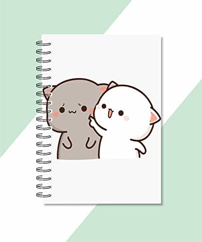 CRAFT MANIACS PEACH & GOMA TEASING EACH OTHER HI QUALITY 160 RULED PAGES DIARY + FREE PERSONALIZED BOOKMARK BEST 2022 GIFT FOR PEACH GOMA LOVERS