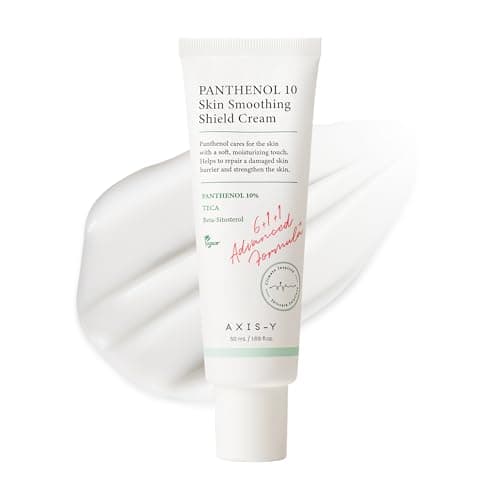 AXIS-Y Panthenol 10 Skin Smoothing Shield Cream - Daily Facial Moisturizer Barrier Cream for Long Lasting Hydration & Soothing - Vegan Korean Skin Care Face Lotion - 50 ml