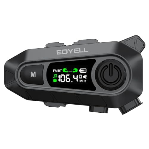 EDYELL A1 Motorcycle Bluetooth Headsets,Smart LED Display Motorcycle Helmet Speakers,Group Communication System On Ear Headphones,HD Calling and HiFi Music,Waterproof & Dustproof Helmet Headset