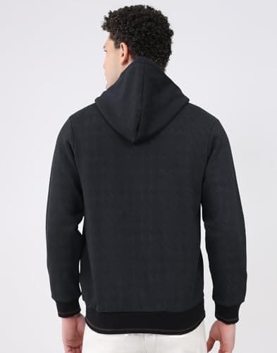 Monte Carlo Men’s Regular Fit Printed Hooded Neck Full Sleeve Winter Sweatshirt | Stylish Graphic Design | Warm Comfortable Fabric | Stylish Winter Hoodie for Men Black XL (Pack of 1) 4