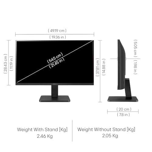 LG 22MR410-B 54.5 cm (21.45 Inch) Full HD (1920x1080) VA PC Monitor with 100Hz, 5ms (GtG), AMD FreeSync, D-Sub, HDMI, Tilt Adjustable Anti-Glare, 3-Side Virtually Borderless Design, sRGB 99% (Black) 4