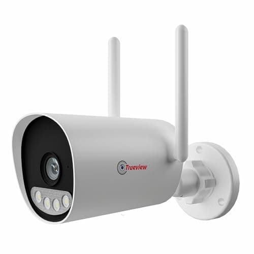 Trueview 3MP All Time Color Wi-Fi Smart Bullet CCTV Security Camera for Home, Shop, Office | Two-Way Audio | Human Detection IP66 Waterproof Supports Upto 256GB Memory Card | Alexa Compatible T18295S