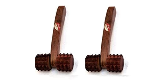Antlantic Wood Store Balayantra Master Art Head Massager For Hair Growth/Acupressure Roller Massager/Head Massager/Original Inventor/Sheesham Wood Set of 2, Brown