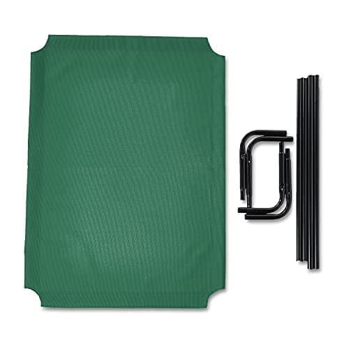 amazon basics Large Elevated Cooling Mesh Fabric Pet Dog Cot Bed - 51 X 31 X 8 Inches, Green 5