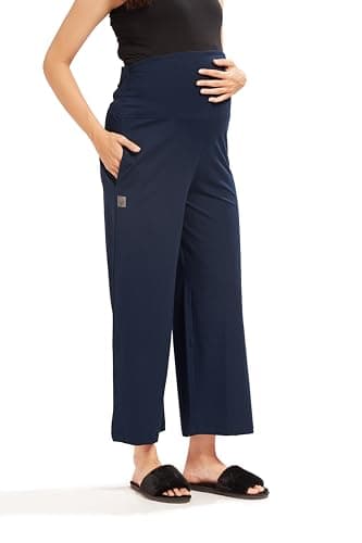 AV2 Women's Cotton Lycra Stretchable Relaxed Fit Maternity Pants | Maternity Yoga Pants | Maternity Trousers Navy X-Large 5556 4