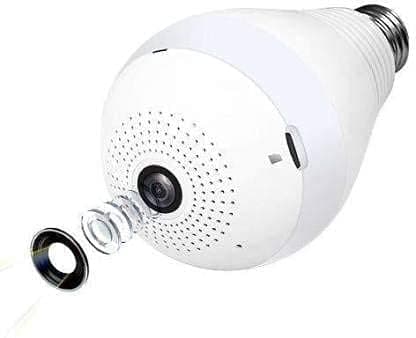 DDLC 4MP Bulb Camera 1080p HD WiFi CCTV Indoor Wireless Security Camera with Siren Alarm | 2 Way Audio | 360° Panoramic View | V380 Pro App
