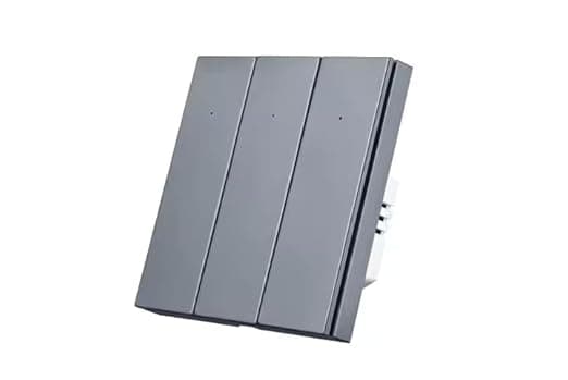 QNQ SMART WiFi BUTTON SWITCH 3 GANG (10 amps each) 600 WATT/SWITCH PC : Elevate Your Home with Effortless Control Home Automation. fits in 2 module concealed board (GREY)