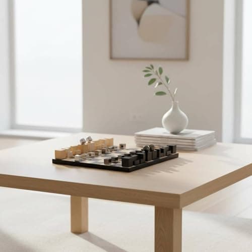 SNAPPSY Modern Minimalist Wooden Chessboard Decor Creative Design Geometric Wood Board High-End Look for Living Room, Entryway, Showroom, 35-35-6-7cm 4