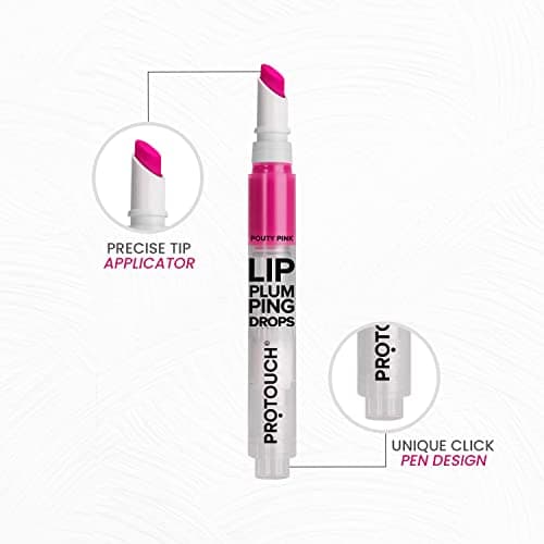 PROTOUCH Lip Plumping Gloss - Pink, Instant Lip Plumper/Enhancer for Fuller & Shiny Lips, Non Sticky, Hydrating & Nourishing Lip Balm, Vegan, Caffeine & Grape Seed Extract 4