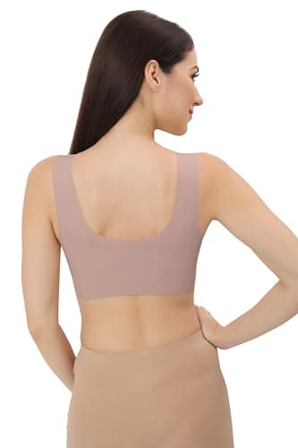 Fabluk® Supreme Comfort Silk Smooth Bra, Seamless,Running,Shockproof Brassiere Top, Comfortable & Breathable, Double Padded with Support,Push Up Bra, L-3XL (in, Alpha, L, Regular, Pink) 5