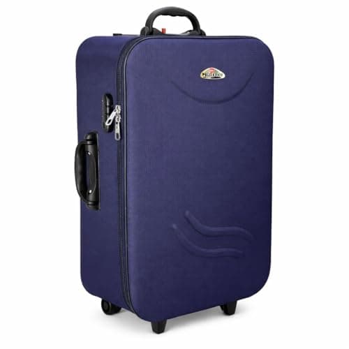 YEXXI Trolley Bag Suitcase for Travel 24 Inch | 3 Wheel Skatable Luggage | Lightweight Cabin Luggage | Durable Hard/Soft Travel Bag | Rolling Travel Case for Men Women (Blue)