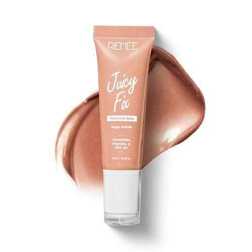 RENEE Juicy Fix Tinted Lip Balm- Sugar Drizzle | Shiny, Glossy Finish | Protects Lips With SPF 30 | Repairs & Nourishes Dry, Flaky Lips | With Peptides, Ceramides & Hyaluronic Acid | 10 g