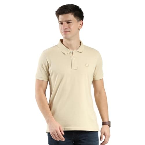 Monte Carlo Men's Regular Fit Solid Polo T-Shirt | Half Sleeve | Collared Neck | Casual Wear T Shirt for Men's Camel Brown L (Pack of 1)