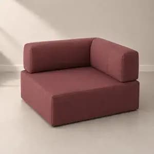 PUM PUM Premium Bouclé Fabric Sofa Cum Bed | Foldable Floor Sofa with Backrest | Convertible Single Bed | Space-Saving Furniture for Living Room & Bedroom,Wine Pink