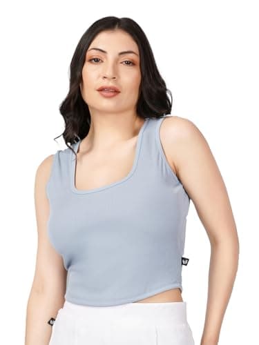 Plus Size Womens Tshirts Tops Sleeveless Crop Tops Slim Fit Gym Workout Top