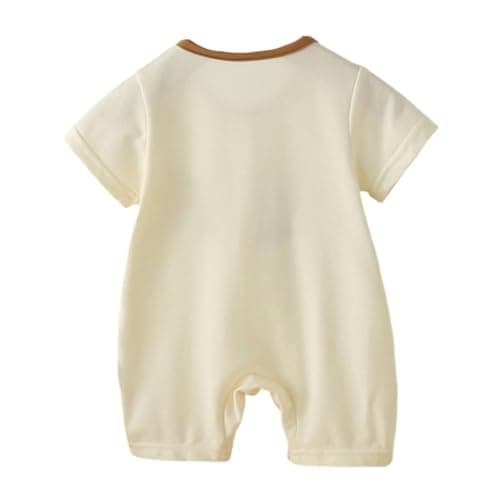 Hopscotch Baby Boys Animal Print Short Sleeves Cream Rompers For Ages (6-9 Months) 2