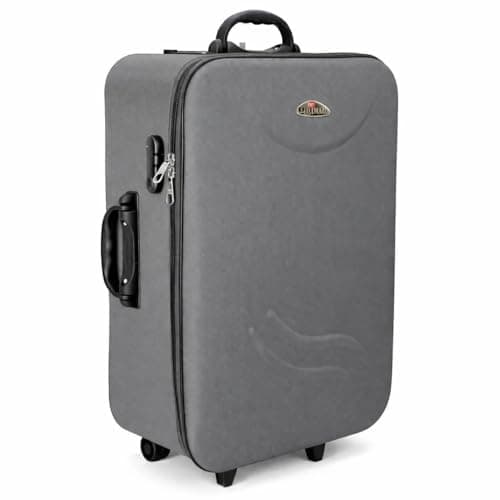 YEXXI Trolley Bag Suitcase for Travel 24-Inch | Lightweight 3-Wheel Luggage Bag | Durable Hard/Soft Cabin Travel Bag with Number Lock for Men & Women (Grey)