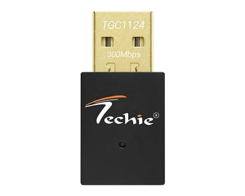 Techie USB WiFi Adapter 300Mbps Wireless Dongle for PC TV Box Laptop