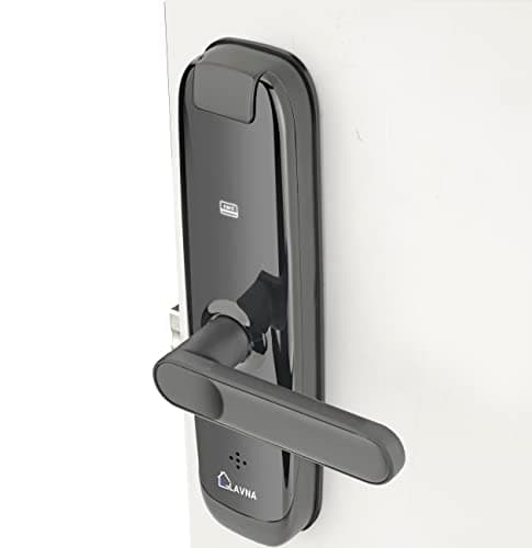LAVNA Hotel Door Lock with RFID Card & Manual Key Access for Hotel | Resort | PG Room Doors (LH400, Black)