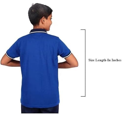 D V Enterprise Kendriya Vidyalaya School T-Shirt, Cotton Polo Collar, Unisex, Half Sleeve, Regular Fit, Uniform (in, Numeric, 42, Blue) 4