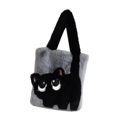 Meadawgs® Tote Bag for Women Shoulder Bag Winter Fluffy Fashion Portable Plush Handbag Gray Black|Clothing, Shoes & Accessories | Womens Handbags & Bags| Womens Handbags & Bags|1 Women Tote Bag
