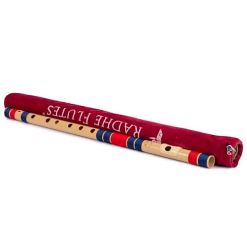 Radhe Flutes | PVC Fiber | C Sharp | Right Handed | Dark Blue & Red Threads | Assorted Colours for Velvet Cover + Complete Flute Beginners Online Course In Hindi and English 4
