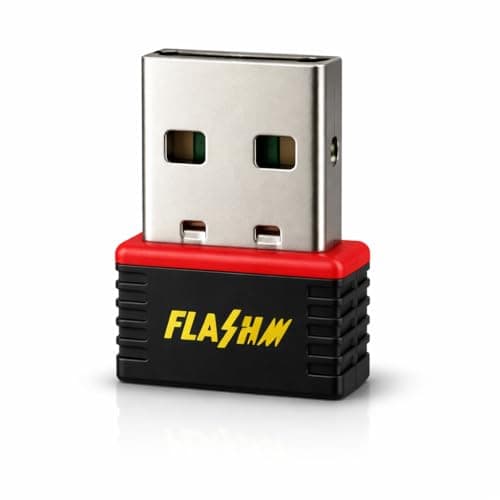 FLASHM USB WiFi Adapter, 150Mbps Wireless Network Dongle for PC, Laptop, Desktop, Plug & Play, Black