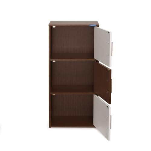 Nilkamal Sear Plus 3 Tier Wooden Free Standing Storage Cabinet | Engineered Wood | Multipurpose Storage Organizer for Clothes, Books, Toys | Legno Oak/Frosty White 4