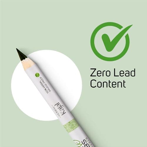 Farmherbs 100% Herbal All Natural Kajal Pencil For Adults - Premium Olive Wax Based Certified Lead-Free, Irritation-Free, Synthetic Chemical-Free, Smudgeproof Pack Of 1, Deep Black, Glossy Finish 2