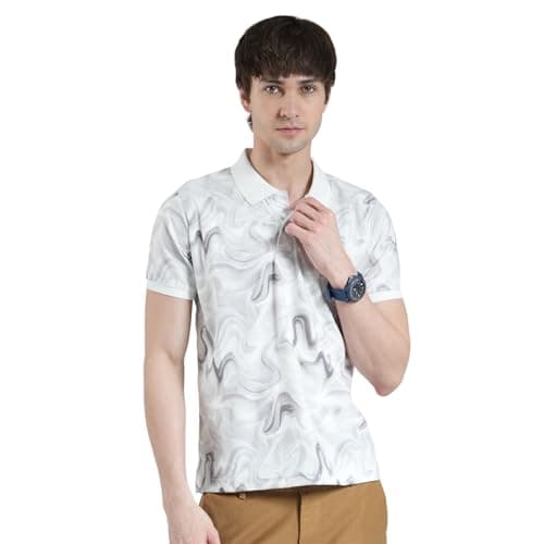 Monte Carlo Men's Regular Fit Printed Polo T-Shirt | Half Sleeve | Collared Neck | Casual Wear T Shirt for Men's Green L (Pack of-1)