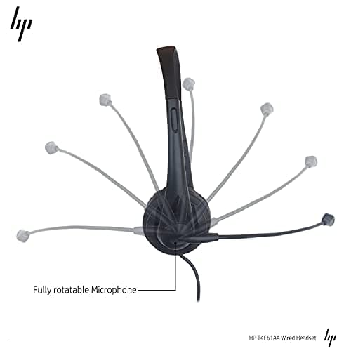 HP Stereo 3.5mm Over Ear Wired Headset with Mic (Black) 5