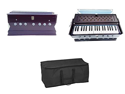 KHALSA MUSICAL HARMONIUM 7 Stopper 39 Keys 2 Reed 440 tuned total wood Harmonium With Carry Bag Free