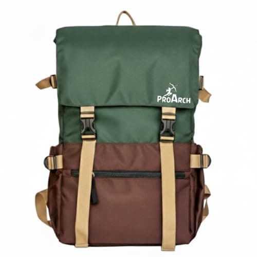 ProArch Atlas Laptop Backpack for Men & Women | Waterproof Travel Backpack | Stylish Office Bag for 15.6 Inch Laptop, College, Business, Casual & Outdoor Use (GreenChocolate)