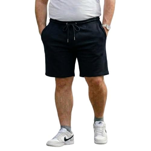 Khakey Mens Cotton Knee Length Black Plus Size Short