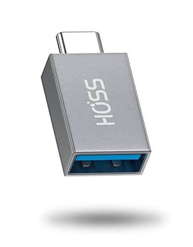Hoss® Type C OTG Adapter[10Gps]- USB to C Type Converter Which Supports Superfast Data Sync, Compatible for MacBook Pro 2020/2019,iPad Pro 2020 - Color: Dark Gray [1 Pack] (OTG Type c)