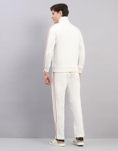 Monte Carlo Men's Regular Fit Solid Stand Collar Full Sleeve Tracksuit| Men Track Suit | Stylish Sportswear Set with Jacket and Lower | Activewear Set For Men's Camel XL 4