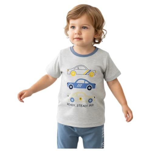 Boys Pyjama Set 2 pcs Outfit t-Shirt & Pajamas for Baby Boy's 1-2 Years, 100% Cotton Interlock Fabric Premium Cotton Sleepwear, Toddler Boys Lightweight Breathable Comfort fit Soft Cotton Nightwear 2