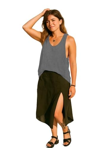 SOHOT Backless Yoga Tank Top - Lightweight, Moisture-Wicking Fitness Vest for Women 1005 SS54 Grey XL 5