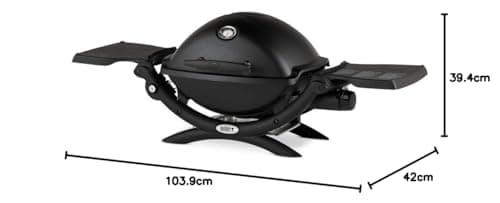 Weber Q Gas Powered Free Standing Grills Q 1200 Black Can BBQ Stove BBQ Grill for 4-6 People 6