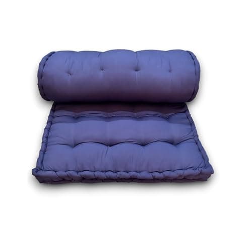 Atootfusion Soft Cotton Floor Box Mattress, 5-Inch Thick, Foldable, Movable Medium Firm, Solid Colored Bed Mattress (Navy Blue, Small Single Bed 30X72X5 Inches) 4